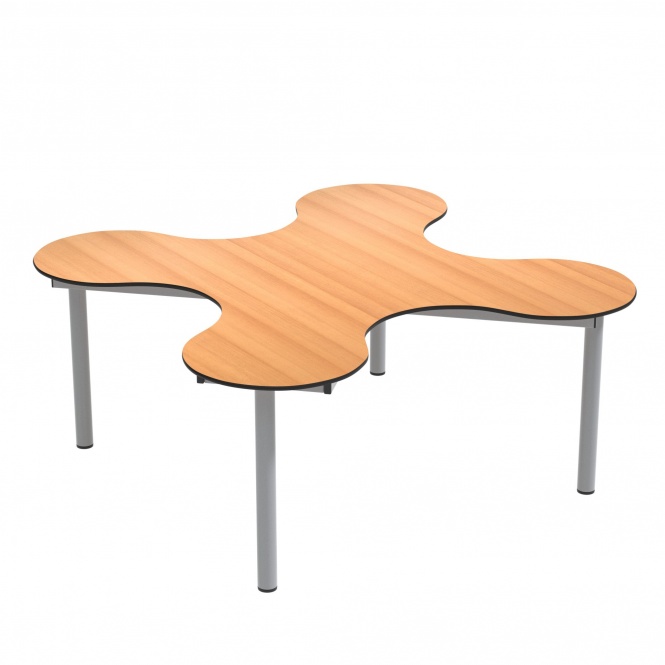 Kleeblatt 4er Tisch, 139x139 cm (B/T), Höhe wählbar, 